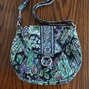 Vera Bradley Blue and Green Floral Crossbody Bag